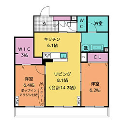 ヴェネ・シャルム 2LDKの間取図画像