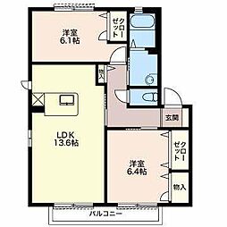マストタウン針崎C 2LDKの間取図画像