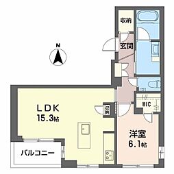 フェリシア 1LDKの間取図画像