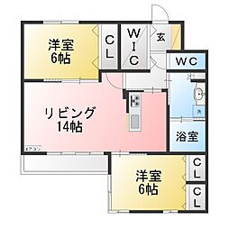 MAFOROVA 2LDKの間取図画像
