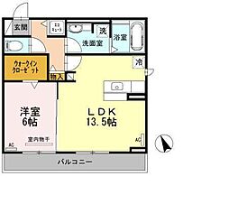 エル・デュ・アンジュ 1LDKの間取図画像