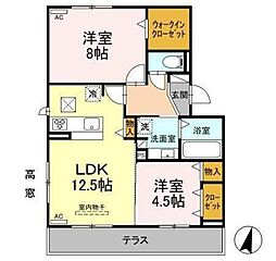 メゾンあらいB 2LDKの間取図画像