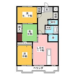 シンティラ三ノ輪 3階3LDKの間取り