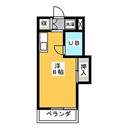 ユトリロ北山 ワンルームの間取図画像