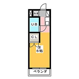 キャンパスシティー弥生 ワンルームの間取図画像