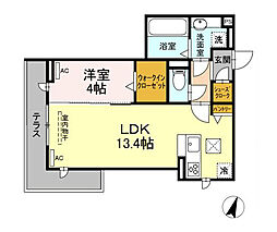 ル・グロンシャリオ 1階1LDKの間取り