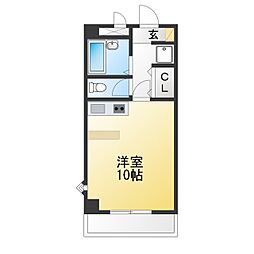 ボヌール ワンルームの間取図画像