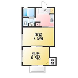 ドミール松村 2Kの間取図画像