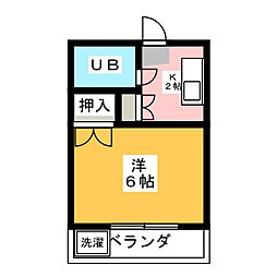サンライフ堂坂B棟 1Kの間取図画像