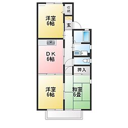 ビューハイツマルシン2号館 3DKの間取図画像