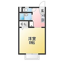 リバティー富本 ワンルームの間取図画像