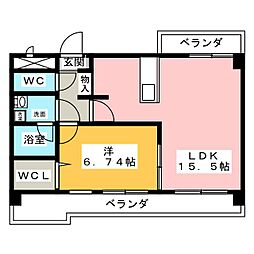 サンク・エトワール 1LDKの間取図画像