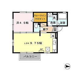 メゾンリヴェール 1LDKの間取図画像