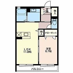 ラ・コリーヌ 1LDKの間取図画像
