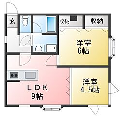 プレシオーサ・シズ 2DKの間取図画像