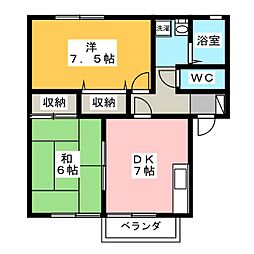 リューベックJTI 2DKの間取図画像