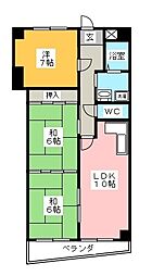 サンロック 4階3LDKの間取り
