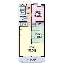 Ｌｉｍｐｉａ高峯 3階2LDKの間取り