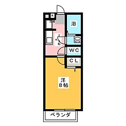 Ｓｈａｒｍａｎｔ　Ｃｏｕｒｔ 2階1Kの間取り