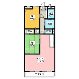 Ｌｉｍｐｉａ高峯 2階2LDKの間取り