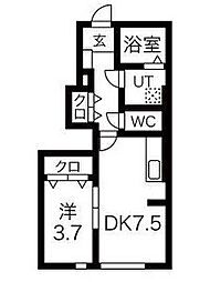 ダイヤモンドヒルズ半田上池 1階1DKの間取り