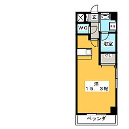 Ｍｉａ　Ｖｉｔａ　ＨＡＮＤＡ 3階ワンルームの間取り
