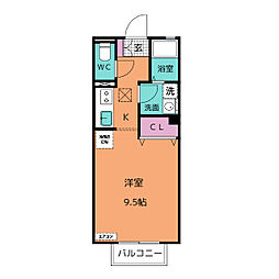 モントレ 1階1Kの間取り