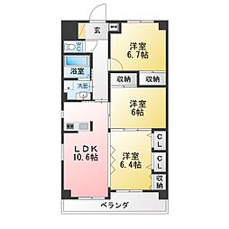 COCOハンダ 3LDKの間取図画像
