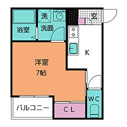 LECOCON半田VI 1階1Kの間取り