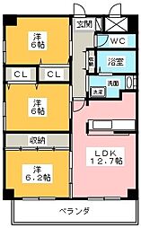 メゾン白山 1階3LDKの間取り