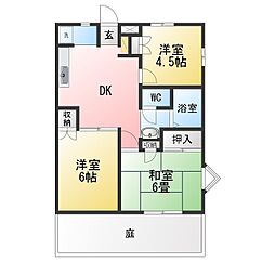 ドミールたかねB 3DKの間取図画像