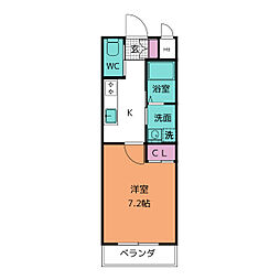 A・City半田旭町 1Kの間取図画像