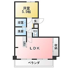 コートスクエアー 1LDKの間取図画像