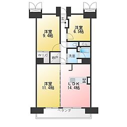キャスルハイツ武豊桜ケ丘2 3LDKの間取図画像
