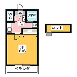 リュミエ半田 1Kの間取図画像