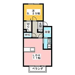 サンダイヤ 1LDKの間取図画像