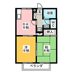 サンライフ天神 2DKの間取図画像