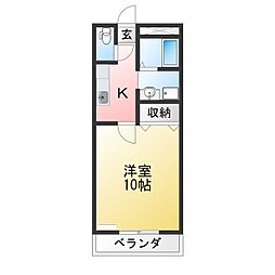サンシャイン青山 1Kの間取図画像