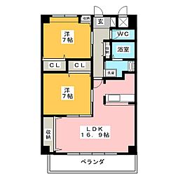 メゾン白山 2LDKの間取図画像