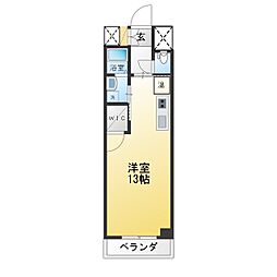 COCOハンダ ワンルームの間取図画像