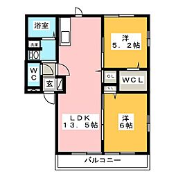 セドナス1 2LDKの間取図画像