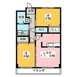 グランシャリオ 2LDKの間取図画像