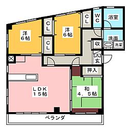 ハイドリーム谷口 3LDKの間取図画像