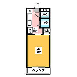 山王マンション 1Kの間取図画像