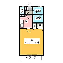 セントラルアベニュー 7階1Kの間取り