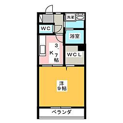 Ｖｅｒｉｏｕｓ　Ｌｉｎｋ 2階1Kの間取り