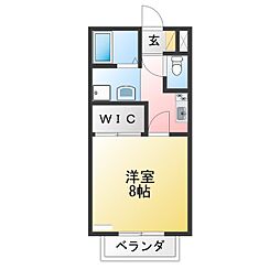 サン・フレンズ光 1Kの間取図画像