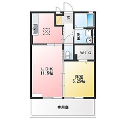 クレマチス神領 1LDKの間取図画像