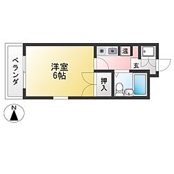 スリーアイ 1Kの間取図画像
