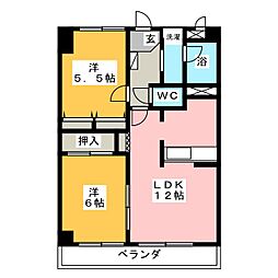 メゾンドシャンティイ 2LDKの間取図画像